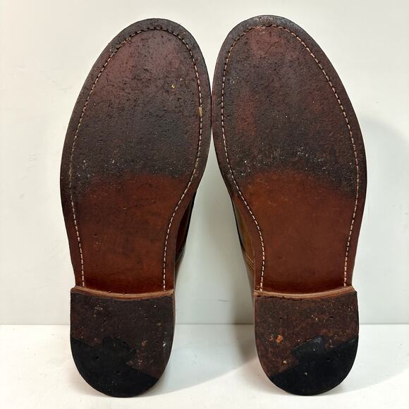 EXCELLENT Oak Street Bootmakers Natural Brown Plain Toe Blucher Made in USA 10 - Picture 9 of 10